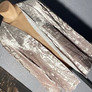 CHICO’S - jacket: velvet open silver lined l/s w designed silver beads - 1 / 12